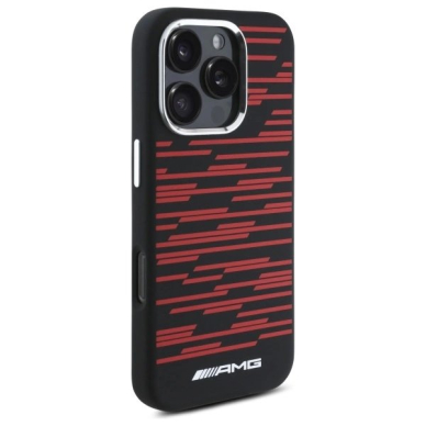 AMG Silicone Graphics MagSafe Dėklas iPhone 16 Pro - Juodas 3