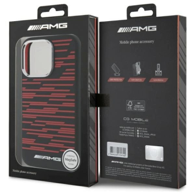 AMG Silicone Graphics MagSafe Dėklas iPhone 16 Pro - Juodas 7