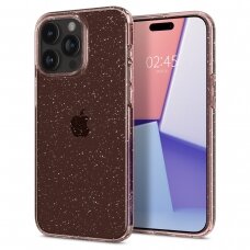 Apsauginis silikono dėklas Spigen Liquid Crystal Glitter, rose quartz - iPhone 15 Pro Max