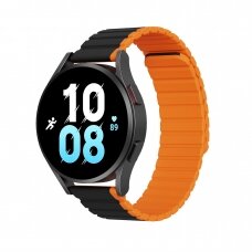 Apyrankė Dux Ducis Universal Magnetic Samsung Galaxy Watch 6/6 Classic/5 Pro/5 (20mm LD Version) - Juoda/Oranžinė