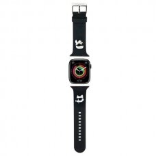 Apyrankė Karl Lagerfeld 3D Rubber Karl&amp;Choupette Heads strap for Apple Watch 38/40/41mm - Juodas