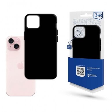 Apple iPhone 15 - 3mk dėklas Matt Case Juodas