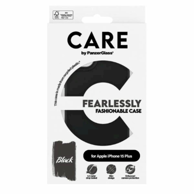 Apsauginis dėklas CARE by PanzerGlass Fearlessly Fashionable  iPhone 15 Plus - Juodas 3