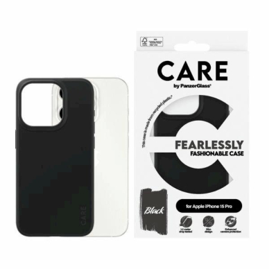 Apsauginis dėklas CARE by PanzerGlass Fearlessly Fashionable  iPhone 15 Pro - Juodas