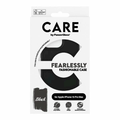 Apsauginis dėklas CARE by PanzerGlass Fearlessly Fashionable  iPhone 15 Pro Max - Juodas 3