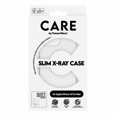 Apsauginis dėklas CARE by PanzerGlass Slim X-Ray  iPhone 15 Pro Max - permatomas 3