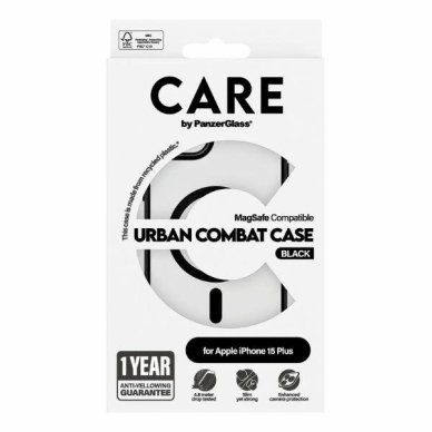 Apsauginis dėklas CARE by PanzerGlass Urban Combat Case MagSafe for iPhone 15 Plus - Juodas 3