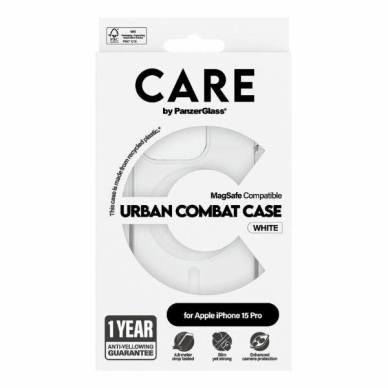 Apsauginis dėklas CARE by PanzerGlass Urban Combat Case MagSafe for iPhone 15 Pro - Baltas 3