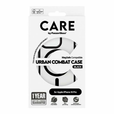 Apsauginis dėklas CARE by PanzerGlass Urban Combat Case MagSafe for iPhone 15 Pro - Juodas 3