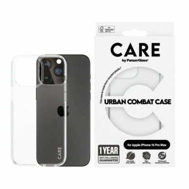 Apsauginis dėklas CARE by PanzerGlass Urban Combat  iPhone 15 Pro Max - permatomas