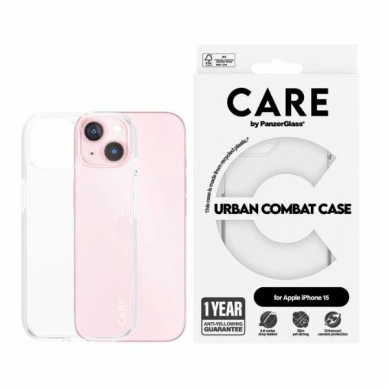 Apsauginis dėklas CARE by PanzerGlass Urban Combat  iPhone 15 - transparent