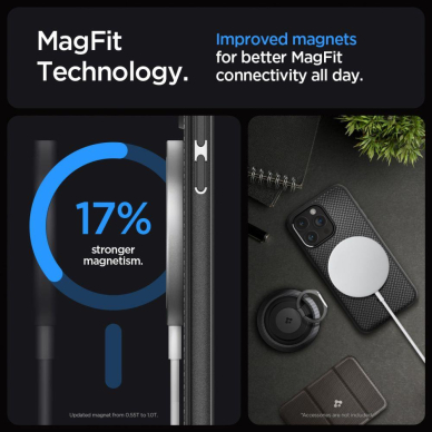 Apsauginis dėklas Spigen MAG ARMOR MAGSAFE IPHONE 15 PRO MATTE Juodas 11