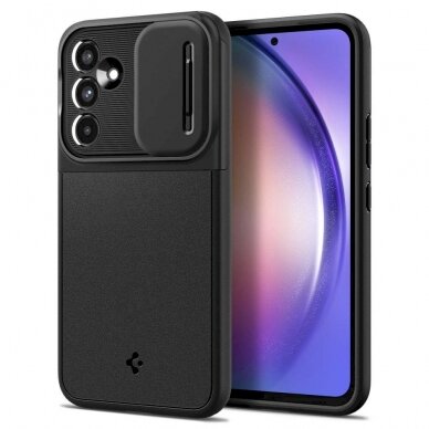 Apsauginis dėklas Spigen OPTIK ARMOR GALAXY A54 5G Juodas