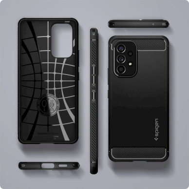 Apsauginis dėklas Spigen RUGGED ARMOR GALAXY A53 5G MATTE Juodas 3