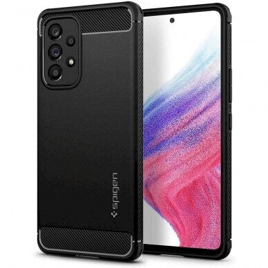 Apsauginis dėklas Spigen RUGGED ARMOR GALAXY A53 5G MATTE Juodas