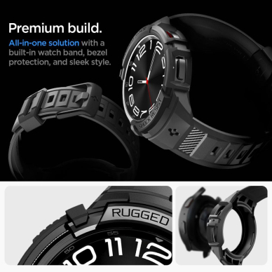 Apsauginis dėklas Spigen RUGGED ARMOR PRO  GALAXY Watch 6 CLASSIC (47MM) MATTE Juodas 18