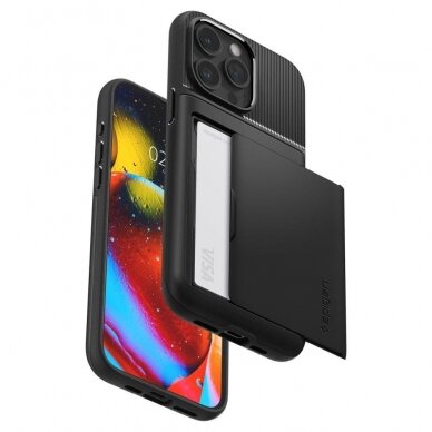 Apsauginis dėklas Spigen SLIM ARMOR CS IPHONE 15 PRO Juodas 4