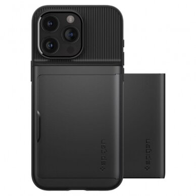 Apsauginis dėklas Spigen SLIM ARMOR CS IPHONE 15 PRO Juodas