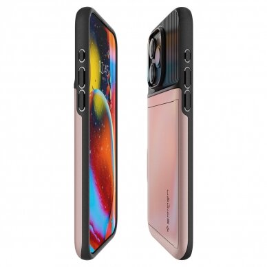 Apsauginis dėklas Spigen Slim Armor CS, Rožinis - iPhone 15 Pro Max 7