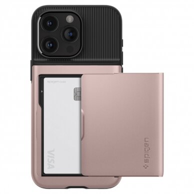 Apsauginis dėklas Spigen Slim Armor CS, Rožinis - iPhone 15 Pro Max 8