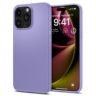 Apsauginis dėklas Spigen Thin Fit, iris Purpurinė - iPhone 15 Pro Max