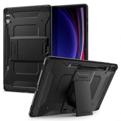 Apsauginis dėklas Spigen TOUGH ARMOR PRO  GALAXY TAB S9+ PLUS 12.4 X810 / X816B Juodas