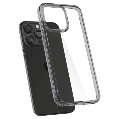 Apsauginis dėklas Spigen Ultra Hybrid case skirta iPhone 15 Pro - Permatomas pilkos spalvos 5