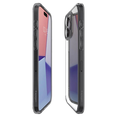 Apsauginis dėklas Spigen Ultra Hybrid case skirta iPhone 15 Pro - Permatomas pilkos spalvos 7