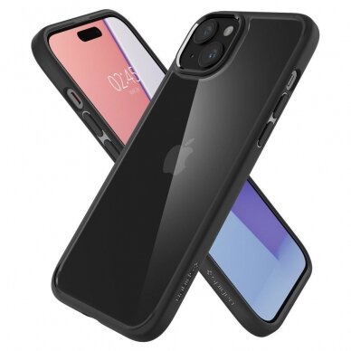 Apsauginis dėklas Spigen ULTRA HYBRID IPHONE 15 MATTE Juodas 5