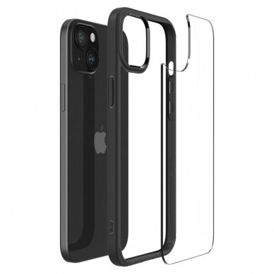 Apsauginis dėklas Spigen ULTRA HYBRID IPHONE 15 MATTE Juodas 6