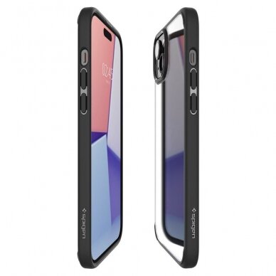 Apsauginis dėklas Spigen ULTRA HYBRID IPHONE 15 MATTE Juodas 7