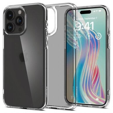 Apsauginis dėklas Spigen ULTRA HYBRID IPHONE 15 PRO FROST CLEAR