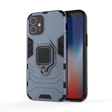 Apsauginis dėklas su žiedu 'Ring Armor Rugged' iPhone 12 mini mėlynas 1