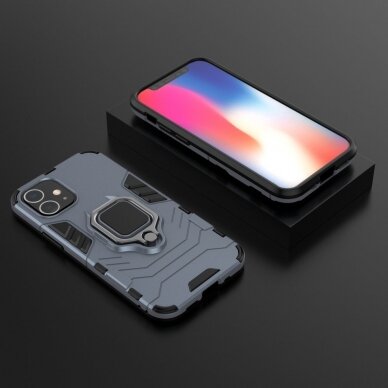 Apsauginis dėklas su žiedu 'Ring Armor Rugged' iPhone 12 mini mėlynas 2