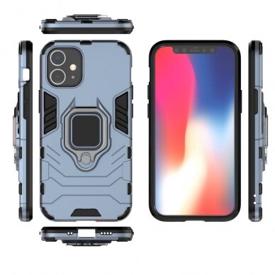 Apsauginis dėklas su žiedu 'Ring Armor Rugged' iPhone 12 mini mėlynas 3