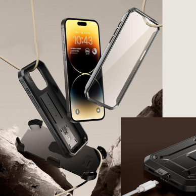 Apsauginis dėklas Supcase UNICORN BEETLE PRO IPHONE 15 PRO Juodas 5