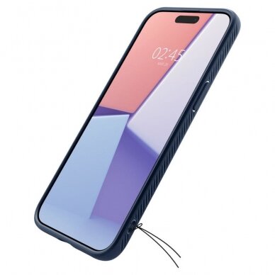 Apsauginis silikono dėklas Spigen LIQUID AIR IPHONE 15 PRO NAVY Mėlynas 8