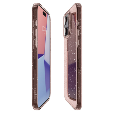 Apsauginis silikono dėklas Spigen Liquid Crystal Glitter, rose quartz - iPhone 15 Pro 1