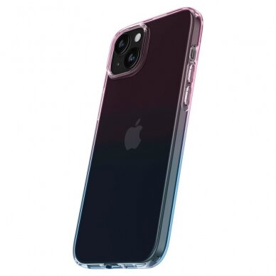 Apsauginis silikono dėklas Spigen LIQUID CRYSTAL IPHONE 15 GRADATION rožinis 5