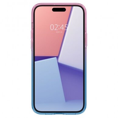 Apsauginis silikono dėklas Spigen LIQUID CRYSTAL IPHONE 15 GRADATION rožinis