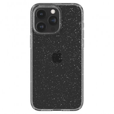 Apsauginis silikono dėklas Spigen LIQUID CRYSTAL IPHONE 15 PRO GLITTER CRYSTAL Skairus Blizgus