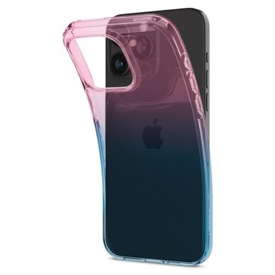 Apsauginis silikono dėklas Spigen LIQUID CRYSTAL IPHONE 15 PRO GRADATION rožinis 3