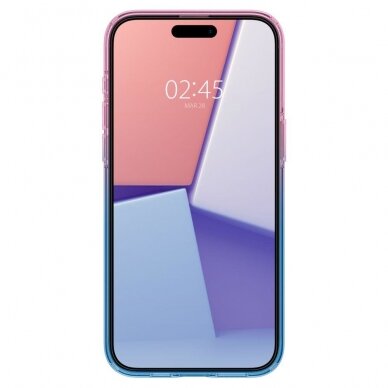 Apsauginis silikono dėklas Spigen LIQUID CRYSTAL IPHONE 15 PRO GRADATION rožinis