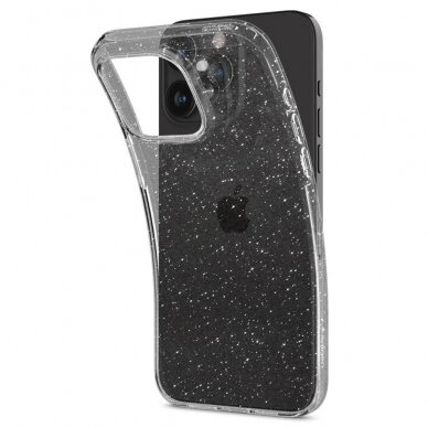 Apsauginis silikono dėklas Spigen LIQUID CRYSTAL IPHONE 15 PRO MAX GLITTER CRYSTAL Skaidrus Blizgus 4