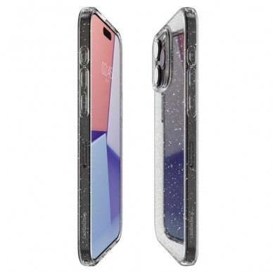 Apsauginis silikono dėklas Spigen LIQUID CRYSTAL IPHONE 15 PRO MAX GLITTER CRYSTAL Skaidrus Blizgus 7