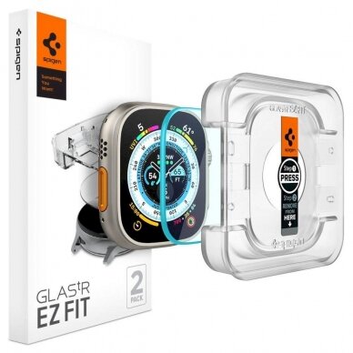 Apsauginis stiklas Spigen GLAS.TR EZ FIT  2-PACK Apple Watch ULTRA (49 MM) CLEAR 1