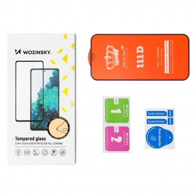 Apsauginis stikliukas 2 vnt. Case Friendly Wozinsky Full Glue iPhone 15 - Juodas 10