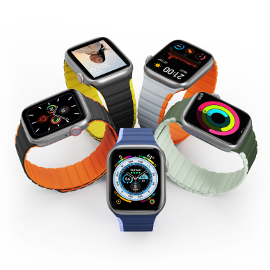 Apyrankė Dux Ducis Magnetic Apple Watch Ultra, SE, 9, 8, 7, 6, 5, 4, 3, 2, 1 (49, 45, 44, 42 mm) (LD Version) - Juoda/Oranžinė 1