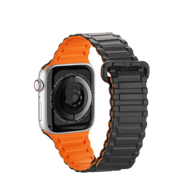 Apyrankė Dux Ducis Strap (Armor Version) Apple Watch 9, SE, 8, 7, 6, 5, 4, 3, 2, 1 (41, 40, 38 mm) Juoda/Oranžinė 1