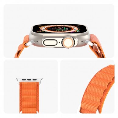 Apyrankė Dux Ducis Strap GS Version Sport Apple Watch Ultra/9/8/7/6/SE/5/4/3/2/1 (42, 44, 45, 49mm) - Oranžinė 8